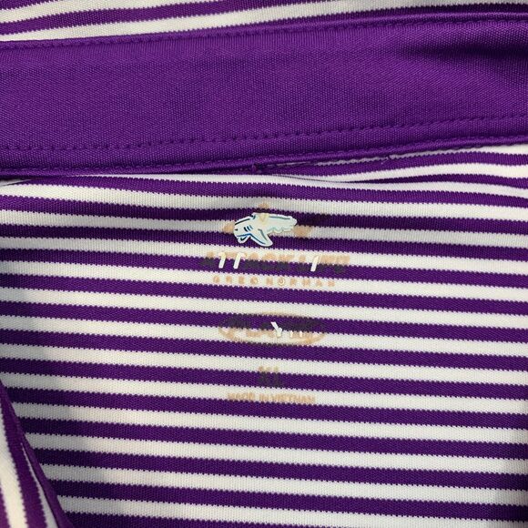 Greg Norman Polo Shirt Mens XL Mulberry Purple White PlayDry Striped Golf - Picture 4 of 10